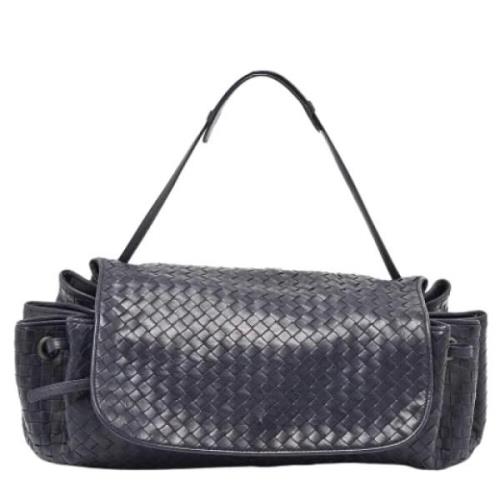 Pre-owned Leather shoulder-bags Bottega Veneta Vintage , Blue , Dames