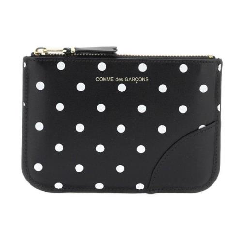 Polka Dot Leren Portemonnee Comme des Garçons , Black , Heren