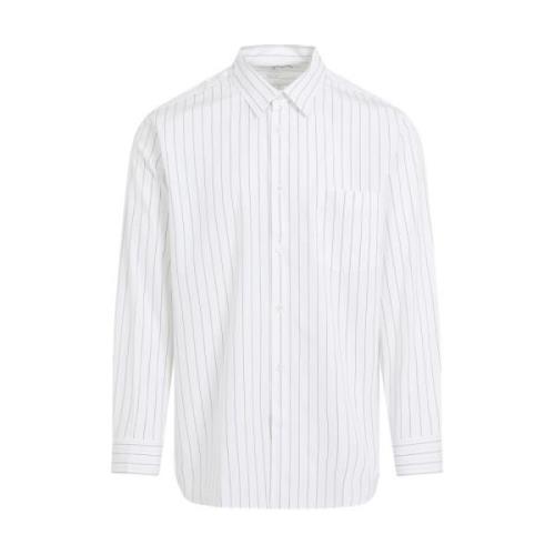 Witte Gestreepte Poplin Overhemd Comme des Garçons , White , Heren