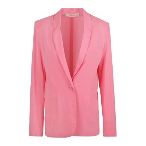 Creponne Blazer met Reguliere Revers Jucca , Pink , Dames