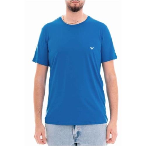 Basis Katoenen T-Shirt - Blauw Emporio Armani , Blue , Heren