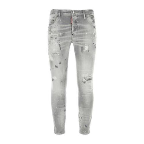 Stretch Denim Skater Jeans Dsquared2 , Gray , Heren