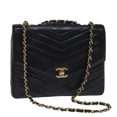 Pre-owned Leather handbags Chanel Vintage , Black , Dames