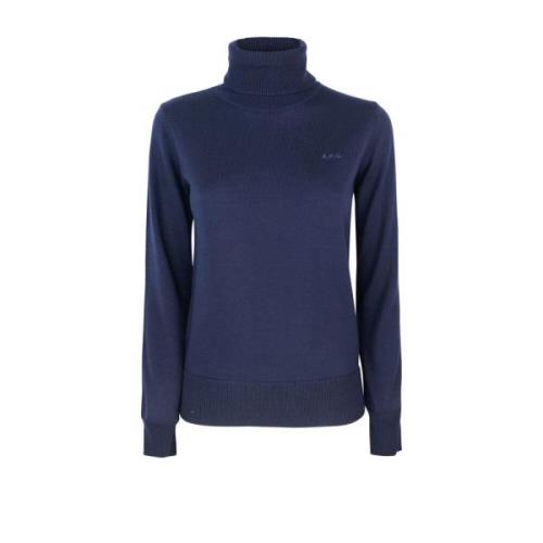 Blauwe Merino Slim Fit Sweater A.p.c. , Blue , Dames