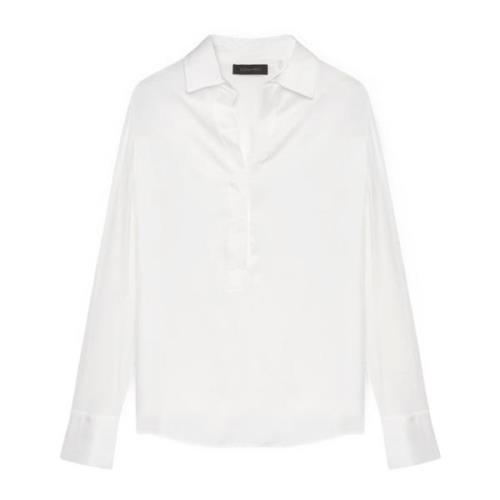 Tweekleurig Viscose T-shirt Elena Mirò , White , Dames