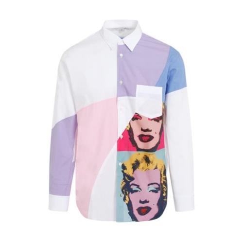 Poplin Overhemd Roze & Paars Ss24 Comme des Garçons , Multicolor , Her...