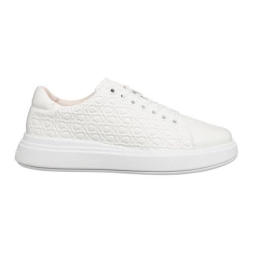 Logo Patroon Veterschoenen Calvin Klein , White , Dames