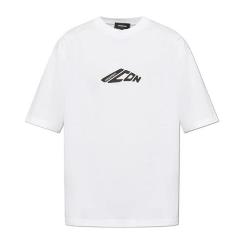 T-shirt met logo Dsquared2 , White , Heren