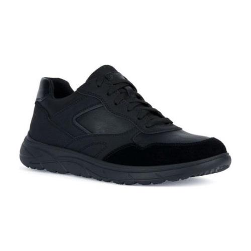 Zwarte sport sneakers Geox , Black , Heren