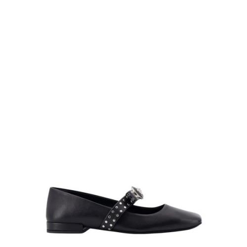 Zwarte Ballerina's met Iconische Medusa Detail Versace , Black , Dames