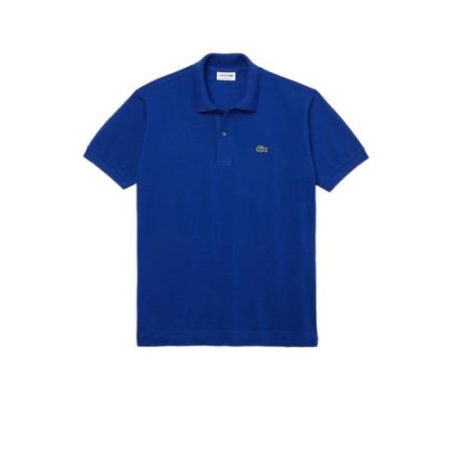 Blauw Polo Shirt Klassiek Katoen Elegant Lacoste , Blue , Heren