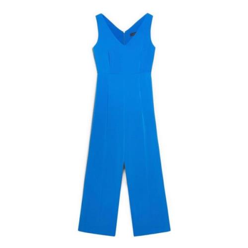 Cady Overall met V-hals en rits Elena Mirò , Blue , Dames