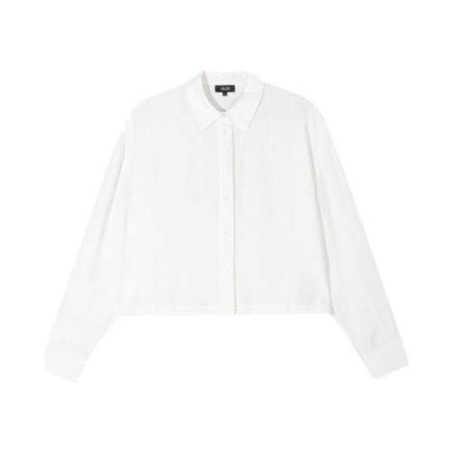 Gestreepte Crop Blouse Alix The Label , White , Dames