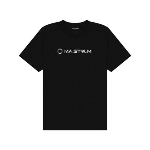 Cracked Logo T-Shirt Jet Black Ma.strum , Black , Heren