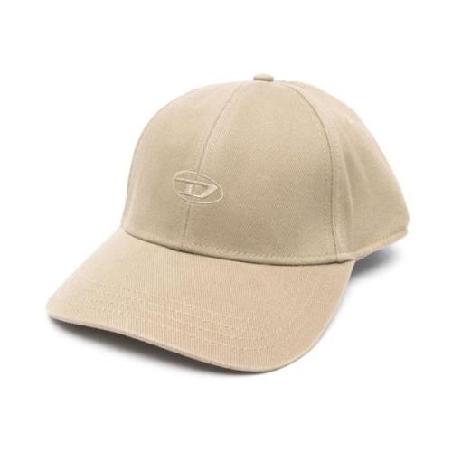 Beige Baseball Cap Geborduurd Logo Heren Diesel , Green , Heren