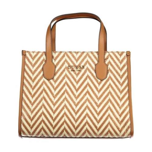 Bruine Katoenen Handtas Stijlvol en Guess , Brown , Dames