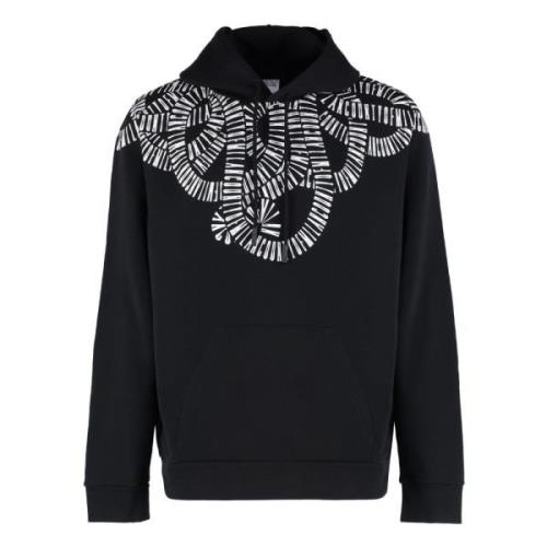 Gedrukte Hoodie met Slangen Vleugel Print Marcelo Burlon , Black , Her...