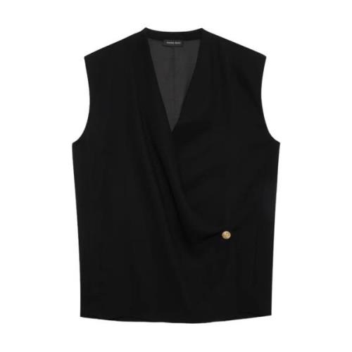 Moderne Klassieke Mouwloze Vest Anine Bing , Black , Dames