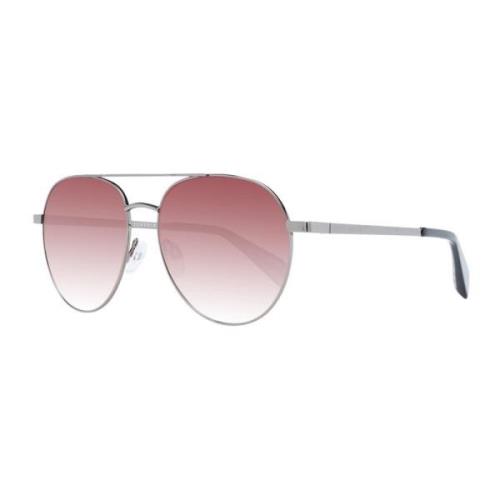 Stijlvolle Gunmetal Aviator Zonnebril met Bruine Gradiënt Lenzen Ted B...