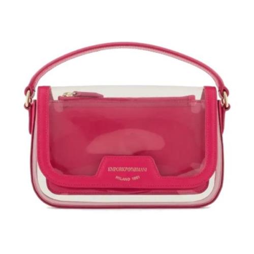 Mini Tas Fuchsia Transparant met Kettingriem Emporio Armani , Pink , D...