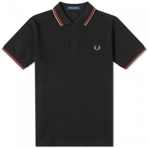 Slim Fit Twin Tipped Polo Fred Perry , Black , Heren