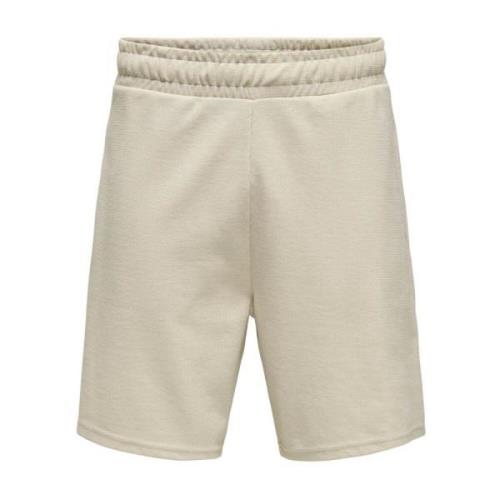 Straight Shorts Silver Lining Beige Only & Sons , Beige , Heren