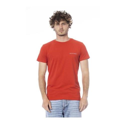 Rode Logo Print Crew Neck T-Shirt Trussardi , Red , Heren