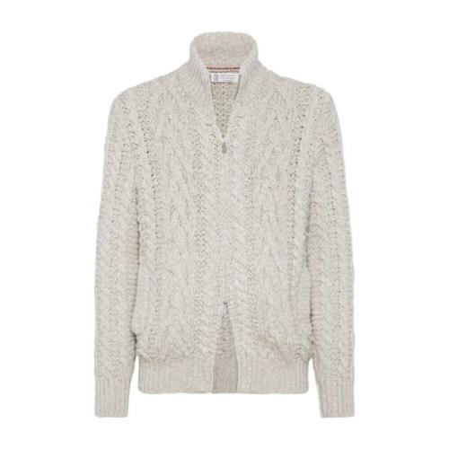 Luxe Sweaters voor Mannen en Vrouwen Brunello Cucinelli , Gray , Heren