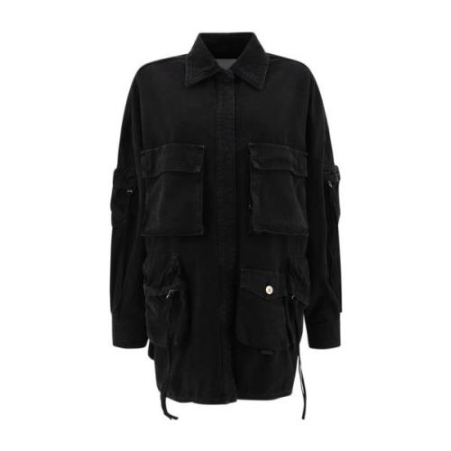 Zwarte Fern Short Coat The Attico , Black , Dames