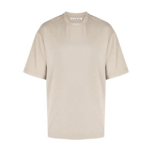 Geborduurd Logo Ronde Hals T-shirt Acne Studios , Brown , Heren