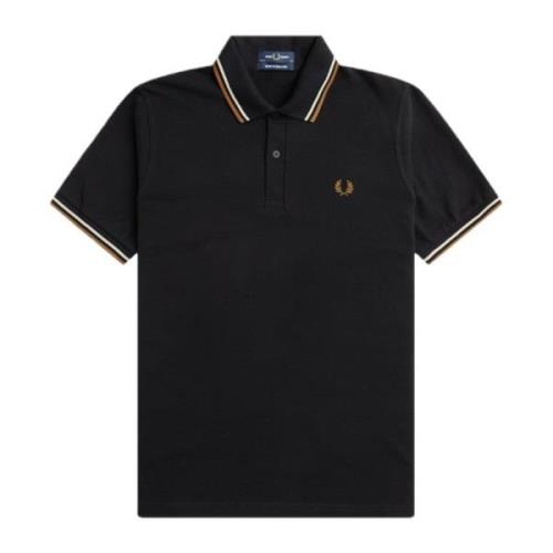 Originele Twin Tipped Polo Klassieke Stijl Fred Perry , Black , Heren