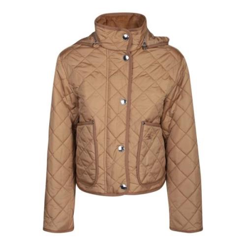 Diamantquilted funnel neck jack Burberry , Beige , Dames