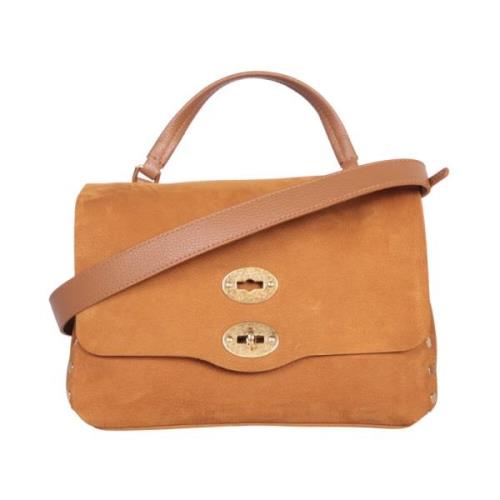 Jones Twist-Lock Leren Tas Zanellato , Brown , Dames