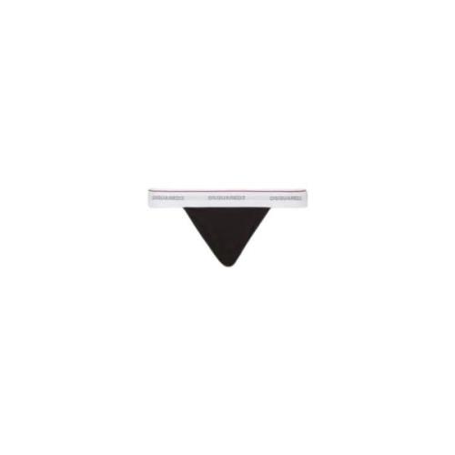 Zwart Logo Elastische Tailleband Ondergoed Dsquared2 , Black , Dames