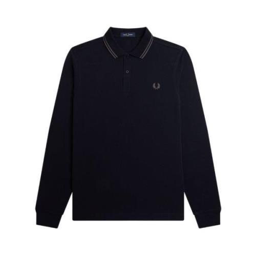 Lange Mouw Regular Fit Polo Fred Perry , Blue , Heren