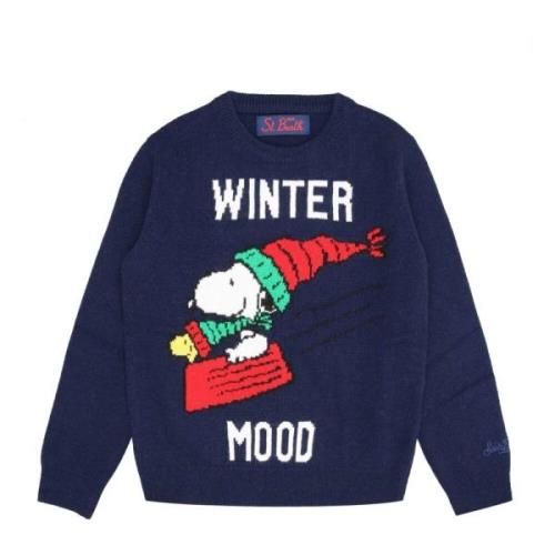 Kasjmier Snoopy Trui Winterstemming MC2 Saint Barth , Blue , Heren