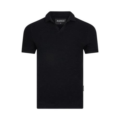 Buttonless Towelling Polo Shirt Zwart Radical , Black , Heren