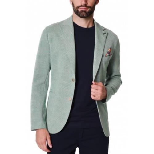 Stretch Katoenen Blazer Jas Groen Bob , Green , Heren