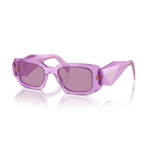 Rechthoekige zonnebril in transparant amethist Prada , Purple , Unisex