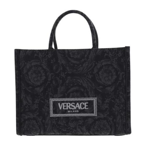 Barok Jacquard Stof Schoudertas Versace , Black , Dames