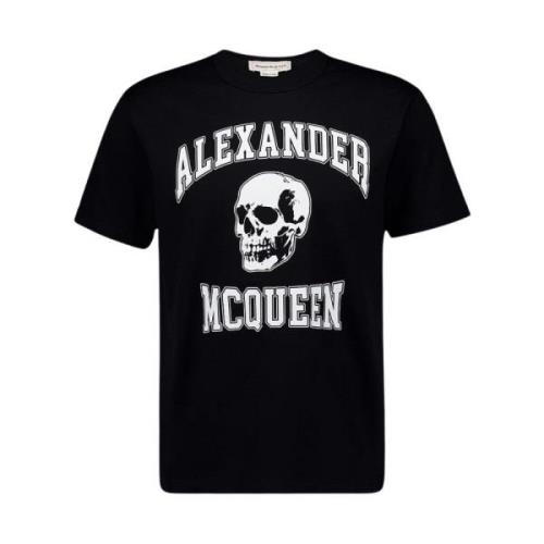 Skull Logo T-Shirt Alexander McQueen , Black , Heren