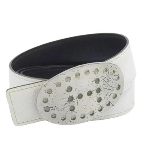 Pre-owned Leather belts Hermès Vintage , White , Dames