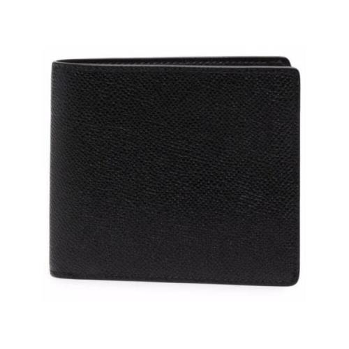 Zwarte Leren Bi-Fold Portemonnee Maison Margiela , Black , Heren