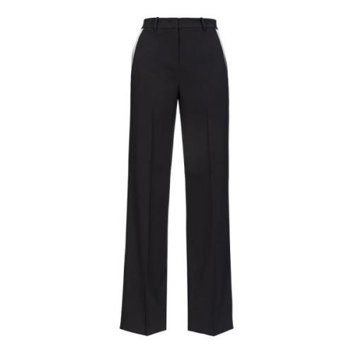 Contrasterende Satijnen Wijde Broek Pinko , Black , Dames