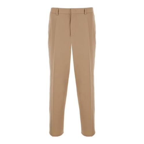 Beige Wol Gabardine Broek Jil Sander , Beige , Heren