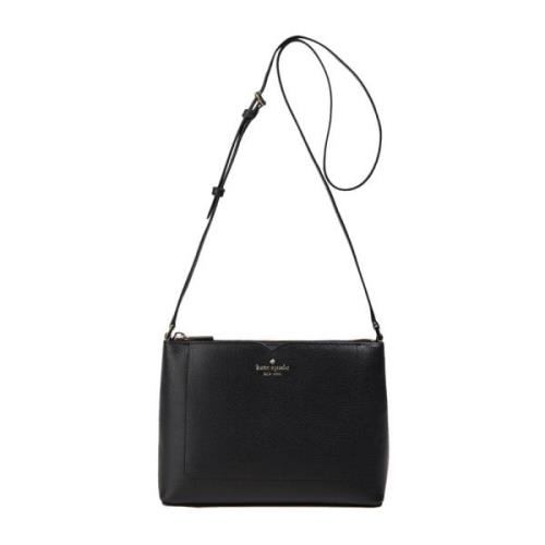 Pebbled Leren Crossbody Tas Zwart Kate Spade , Black , Dames