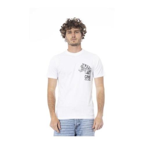 Logo Print Crew Neck T-Shirt Cavalli Class , White , Heren
