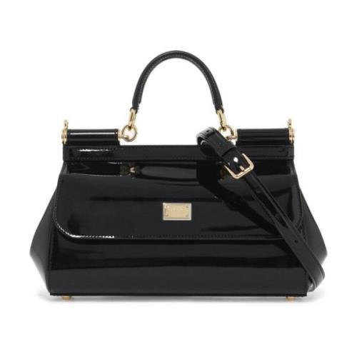 Verlengde Sicily handtas met Elong Dolce & Gabbana , Black , Dames