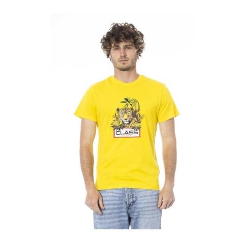 Gele Logo T-shirt Korte Mouwen Ronde Hals Cavalli Class , Yellow , Her...