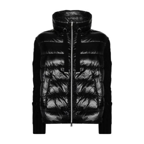 Zwarte Gewatteerde Wollen Jas Herno , Black , Dames